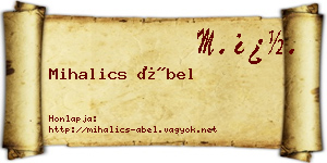 Mihalics Ábel névjegykártya